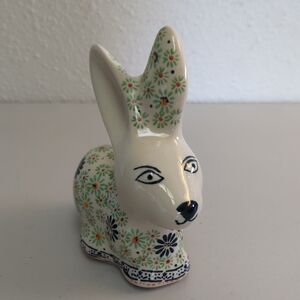 Polish Pottery Bunny Figurine